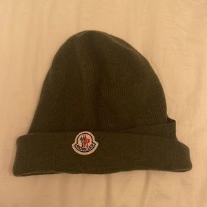 Moncler forest green beanie